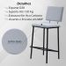 Kit 2 Banquetas Alta Base Em Aço Preto F109 Linho Gelo Dmobiliario