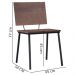 Kit 2 Cadeiras Decorativas Base Aço Preto I03 Madeira Taeda Castanho Dmobiliario