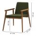 Kit 2 Cadeiras Decorativas Base Madeira F56 Veludo Verde Militar Dmobiliario