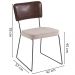 Kit 2 Cadeiras Decorativas F53X1 Linho Bege Corano Marrom Dmobiliario