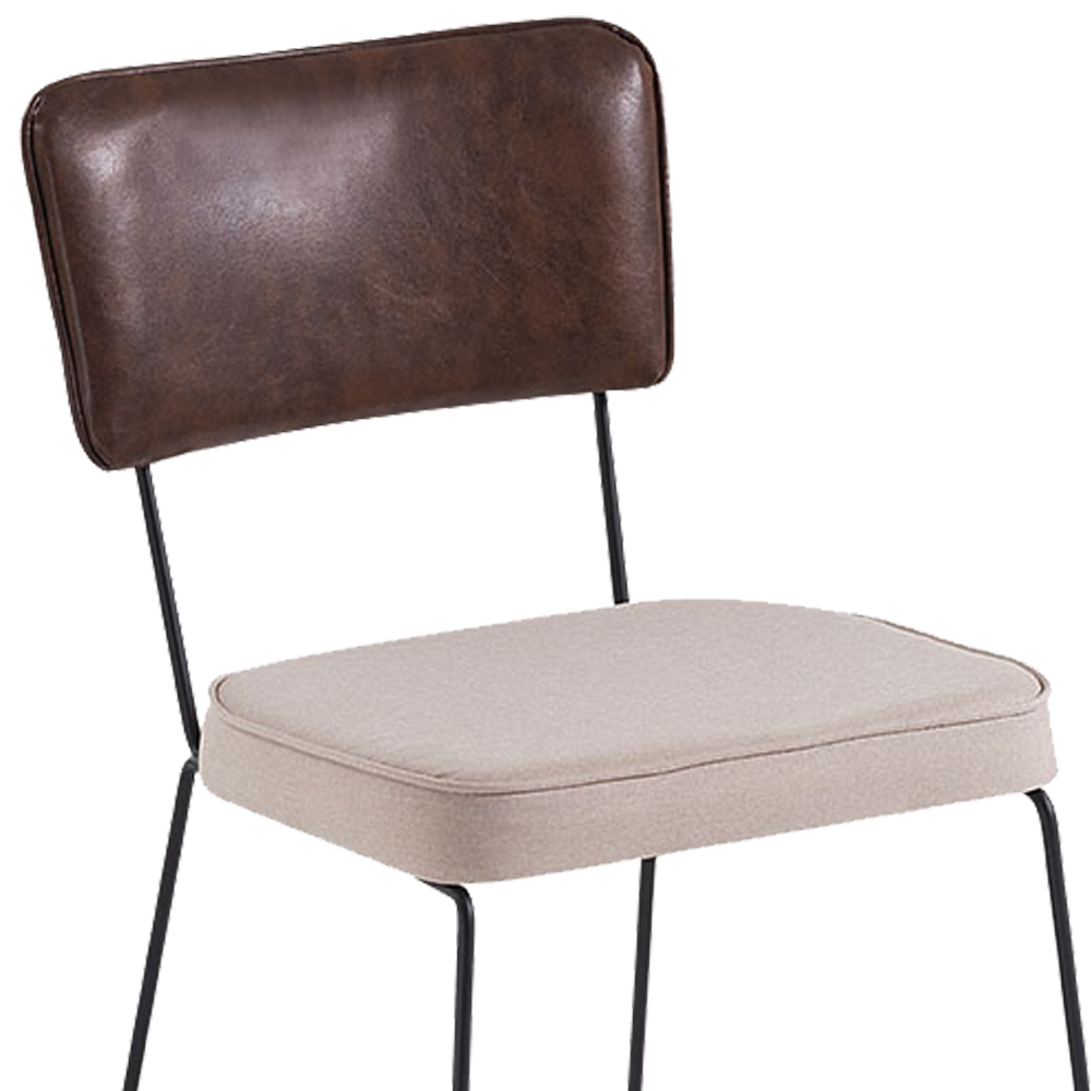 Kit 2 Cadeiras Decorativas F53X1 Linho Bege Corano Marrom Dmobiliario