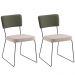 Kit 2 Cadeiras Decorativas F53X1 Linho Bege Verde Dmobiliario