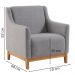 Kit 2 Poltronas Decorativa Base Madeira Mell 7045 Linho Cinza Dmobiliario