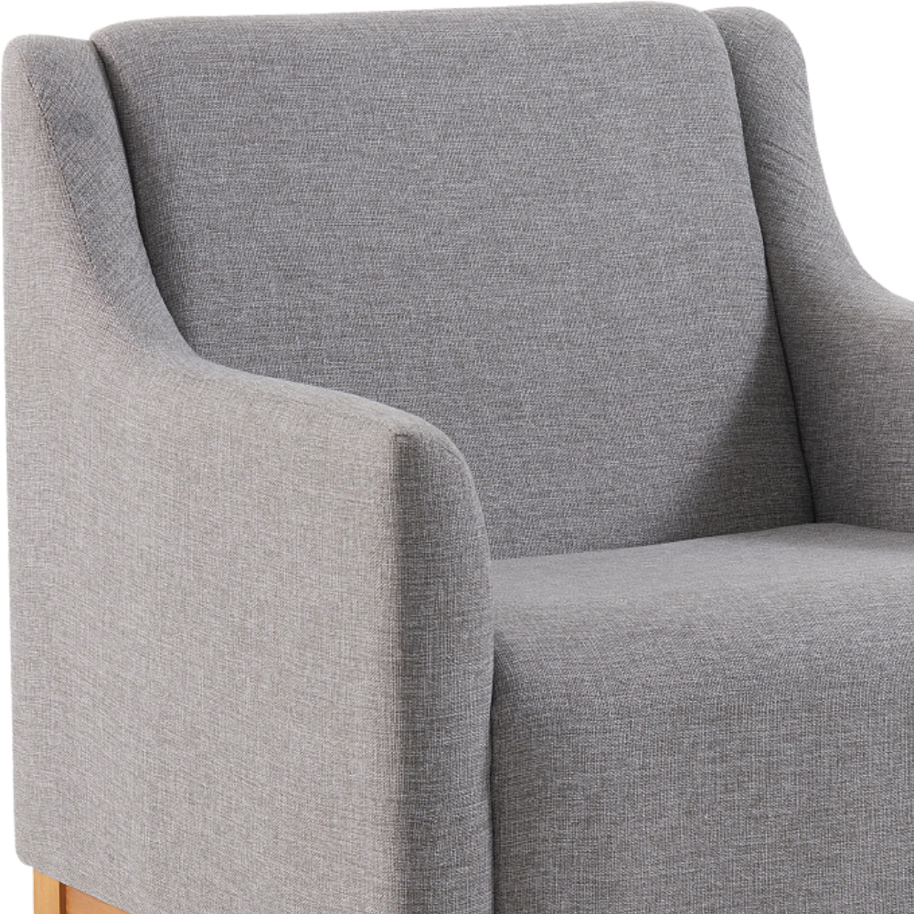 Kit 2 Poltronas Decorativa Base Madeira Mell 7045 Linho Cinza Dmobiliario