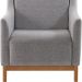 Kit 2 Poltronas Decorativa Base Madeira Mell 7045 Linho Cinza Dmobiliario