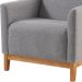 Kit 2 Poltronas Decorativa Base Madeira Mell 7045 Linho Cinza Dmobiliario