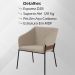 Kit 2 Poltronas Decorativas Base Aço Preto 7042 Linho Bege Dmobiliario