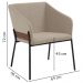 Kit 2 Poltronas Decorativas Base Aço Preto 7042 Linho Bege Dmobiliario