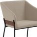 Kit 2 Poltronas Decorativas Base Aço Preto 7042 Linho Bege Dmobiliario