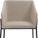 Kit 2 Poltronas Decorativas Base Aço Preto 7042 Linho Bege Dmobiliario