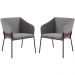 Kit 2 Poltronas Decorativas Base Aço Preto 7042 Linho Cinza Dmobiliario
