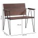 Kit 2 Poltronas Decorativas Base Aço Preto I04 Madeira Taeda Castanho Dmobiliario