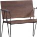 Kit 2 Poltronas Decorativas Base Aço Preto I04 Madeira Taeda Castanho Dmobiliario
