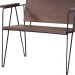 Kit 2 Poltronas Decorativas Base Aço Preto I04 Madeira Taeda Castanho Dmobiliario