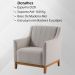 Kit 2 Poltronas Decorativas Base Madeira Mell 7046 Linho Bege Dmobiliario