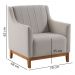 Kit 2 Poltronas Decorativas Base Madeira Mell 7046 Linho Bege Dmobiliario