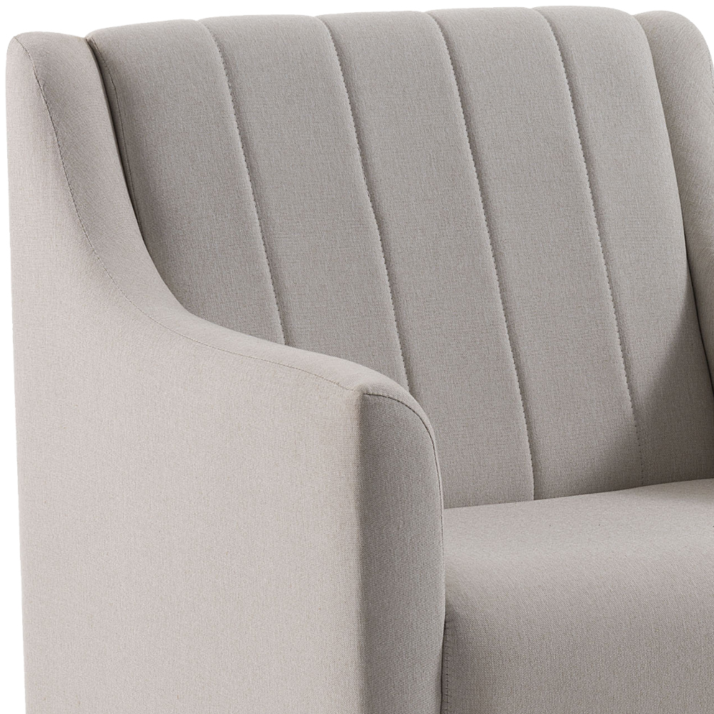 Kit 2 Poltronas Decorativas Base Madeira Mell 7046 Linho Bege Dmobiliario