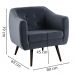 Kit 2 Poltronas Decorativas Base Tabaco 7015 Veludo Azul Marinho Dmobiliario