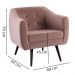 Kit 2 Poltronas Decorativas Base Tabaco 7015 Veludo Rosa Dmobiliario