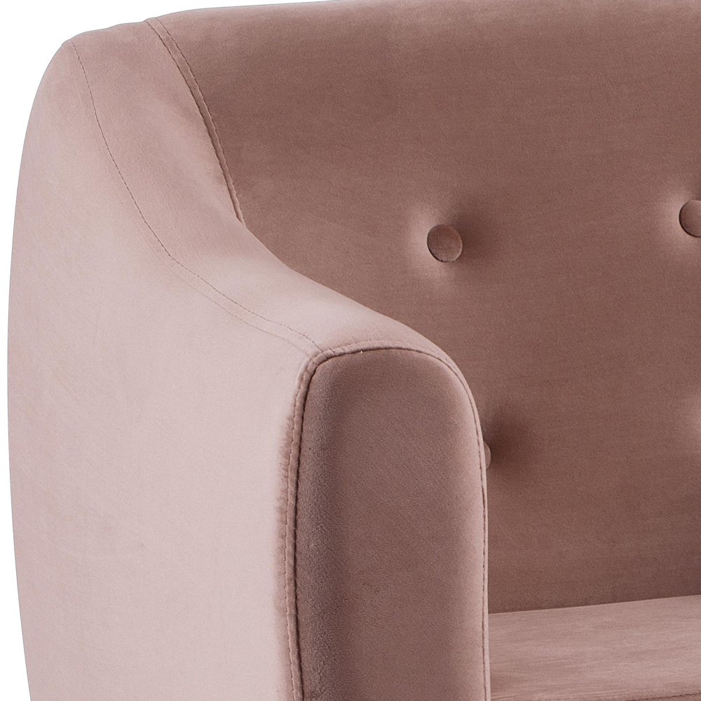 Kit 2 Poltronas Decorativas Base Tabaco 7015 Veludo Rosa Dmobiliario