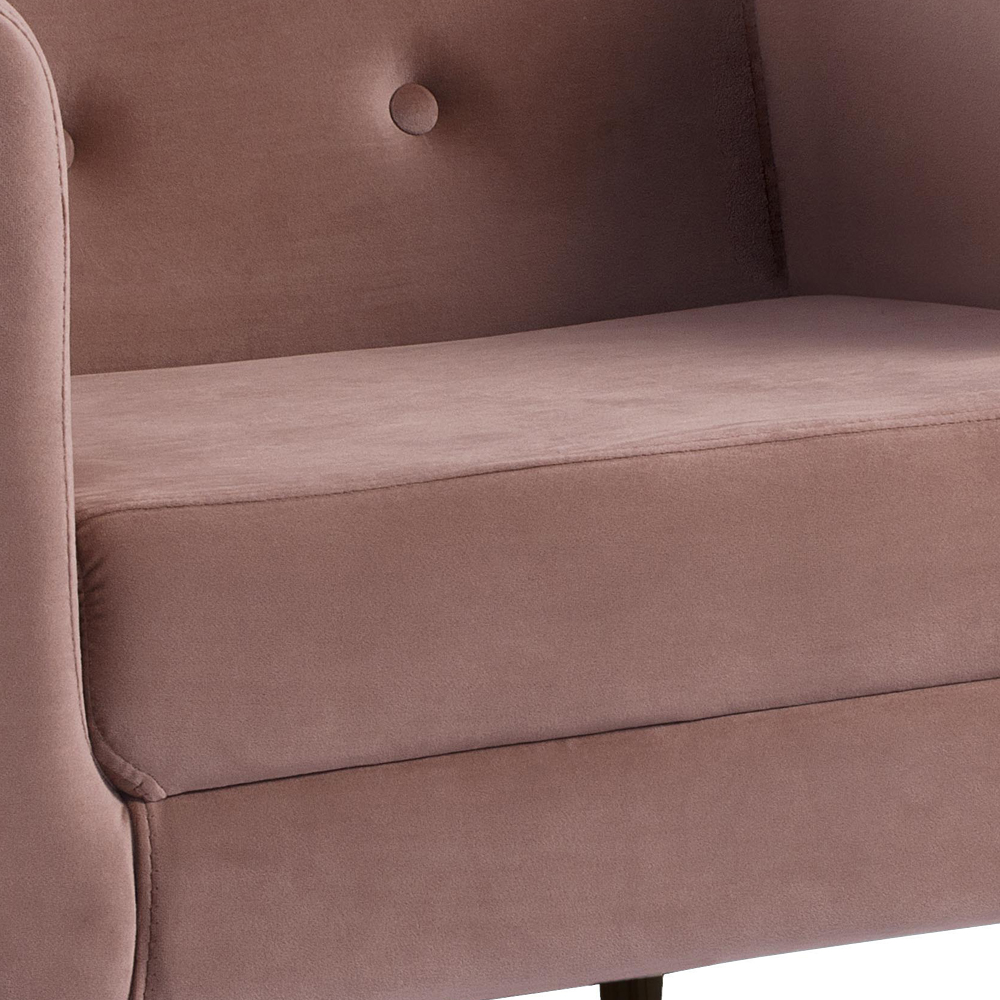 Kit 2 Poltronas Decorativas Base Tabaco 7015 Veludo Rosa Dmobiliario