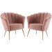 Kit 2 Poltronas Decorativas Pes Aço Dourado 7048 Veludo Rosa Dmobiliario