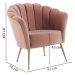 Kit 2 Poltronas Decorativas Pes Aço Dourado 7048 Veludo Rosa Dmobiliario