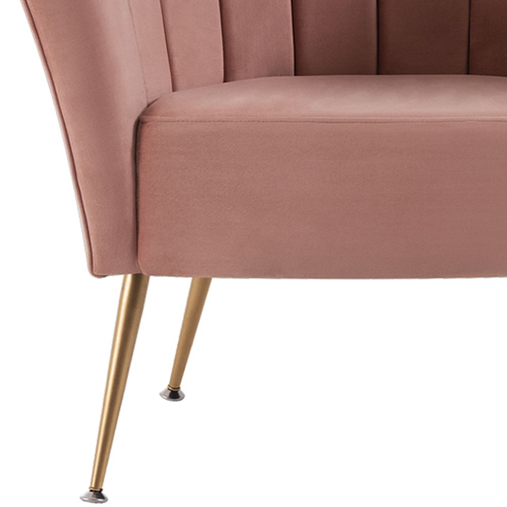 Kit 2 Poltronas Decorativas Pes Aço Dourado 7048 Veludo Rosa Dmobiliario