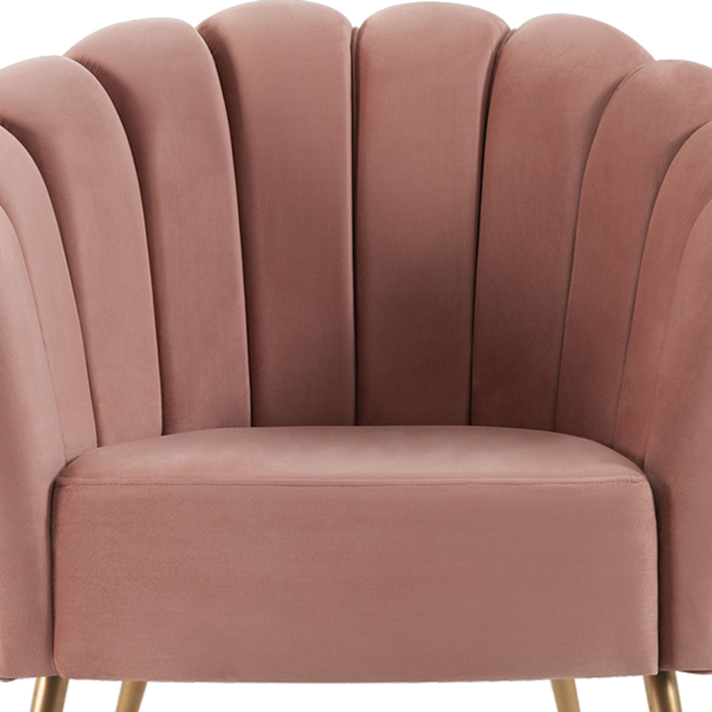 Kit 2 Poltronas Decorativas Pes Aço Dourado 7048 Veludo Rosa Dmobiliario