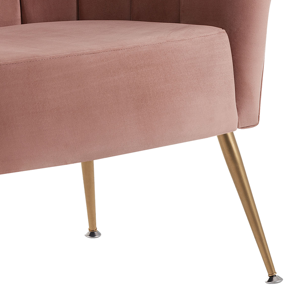 Kit 2 Poltronas Decorativas Pes Aço Dourado 7048 Veludo Rosa Dmobiliario