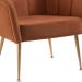 Kit 2 Poltronas Decorativas Pes Aço Dourado 7049 Veludo Caramelo Dmobiliario