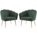 Kit 2 Poltronas Decorativas Pes Aço Dourado 7049 Veludo Verde Dmobiliario