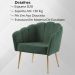 Kit 2 Poltronas Decorativas Pes Aço Dourado 7049 Veludo Verde Dmobiliario