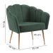 Kit 2 Poltronas Decorativas Pes Aço Dourado 7049 Veludo Verde Dmobiliario