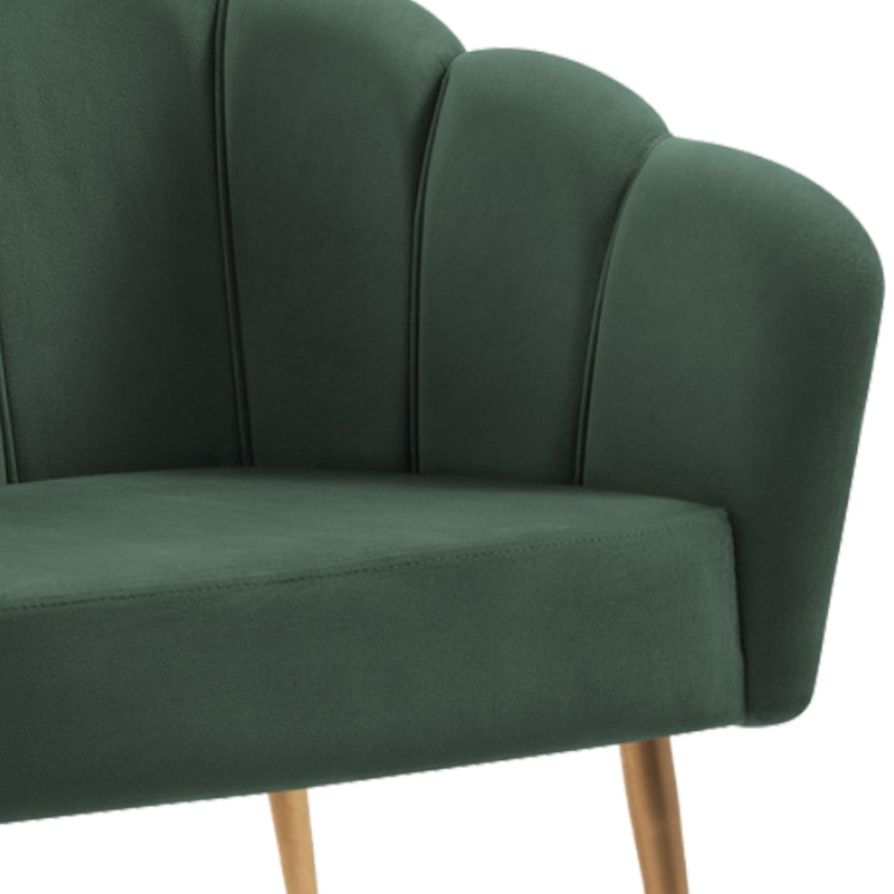 Kit 2 Poltronas Decorativas Pes Aço Dourado 7049 Veludo Verde Dmobiliario