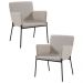Kit 2 Poltronas Decorativas Pes Em Aço Preto 7051 Linho Bege Dmobiliario