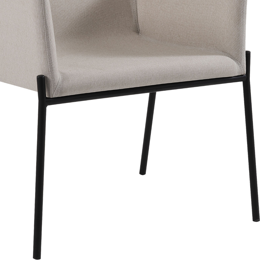 Kit 2 Poltronas Decorativas Pes Em Aço Preto 7051 Linho Bege Dmobiliario