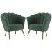 Kit 2 Poltronas Decorativas Pes Tauari 7048 Veludo Verde Dmobiliario