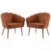 Kit 2 Poltronas Decorativas Pes Tauari 7049 Veludo Caramelo Dmobiliario