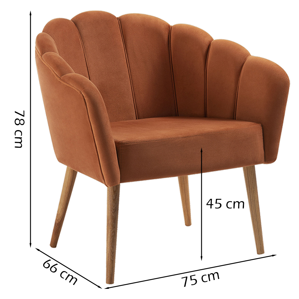 Kit 2 Poltronas Decorativas Pes Tauari 7049 Veludo Caramelo Dmobiliario