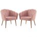 Kit 2 Poltronas Decorativas Pes Tauari 7049 Veludo Rosa Dmobiliario