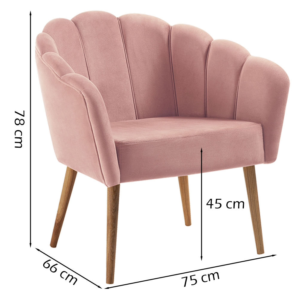 Kit 2 Poltronas Decorativas Pes Tauari 7049 Veludo Rosa Dmobiliario