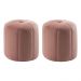 Kit 2 Puff Puf Para Sala P09 Veludo Rosa Dmobiliario