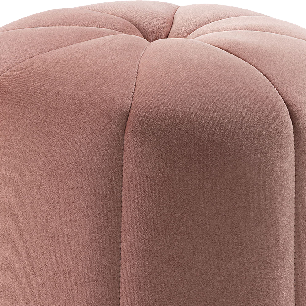 Kit 2 Puff Puf Para Sala P09 Veludo Rosa Dmobiliario
