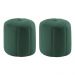 Kit 2 Puff Puf Para Sala P09 Veludo Verde Dmobiliario