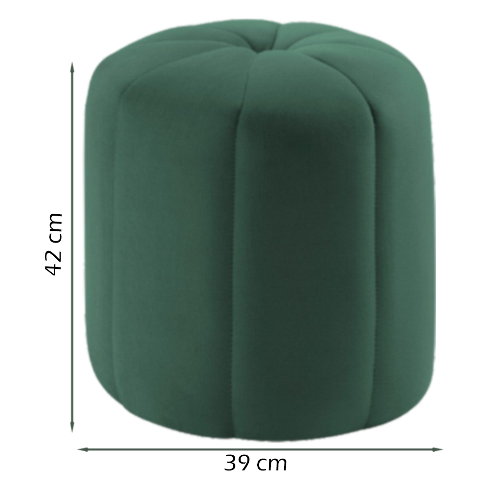 Kit 2 Puff Puf Para Sala P09 Veludo Verde Dmobiliario