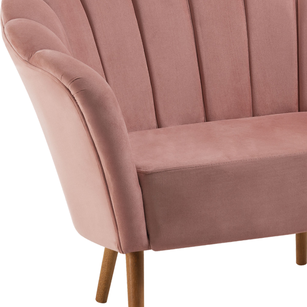 Kit Namoradeira e Poltrona Base Tauari 7049X7050 Veludo Rosa Dmobiliario