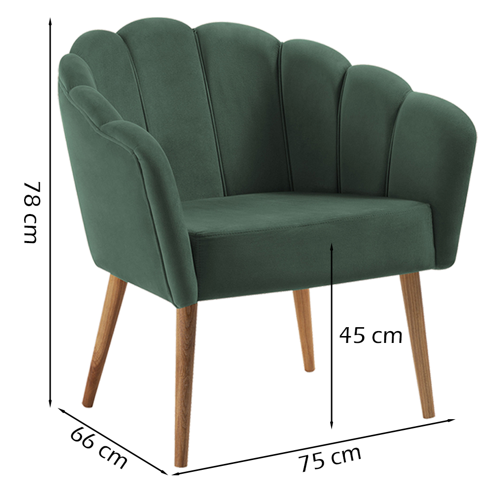 Kit Namoradeira e Poltrona Base Tauari 7049X7050 Veludo Verde Dmobiliario