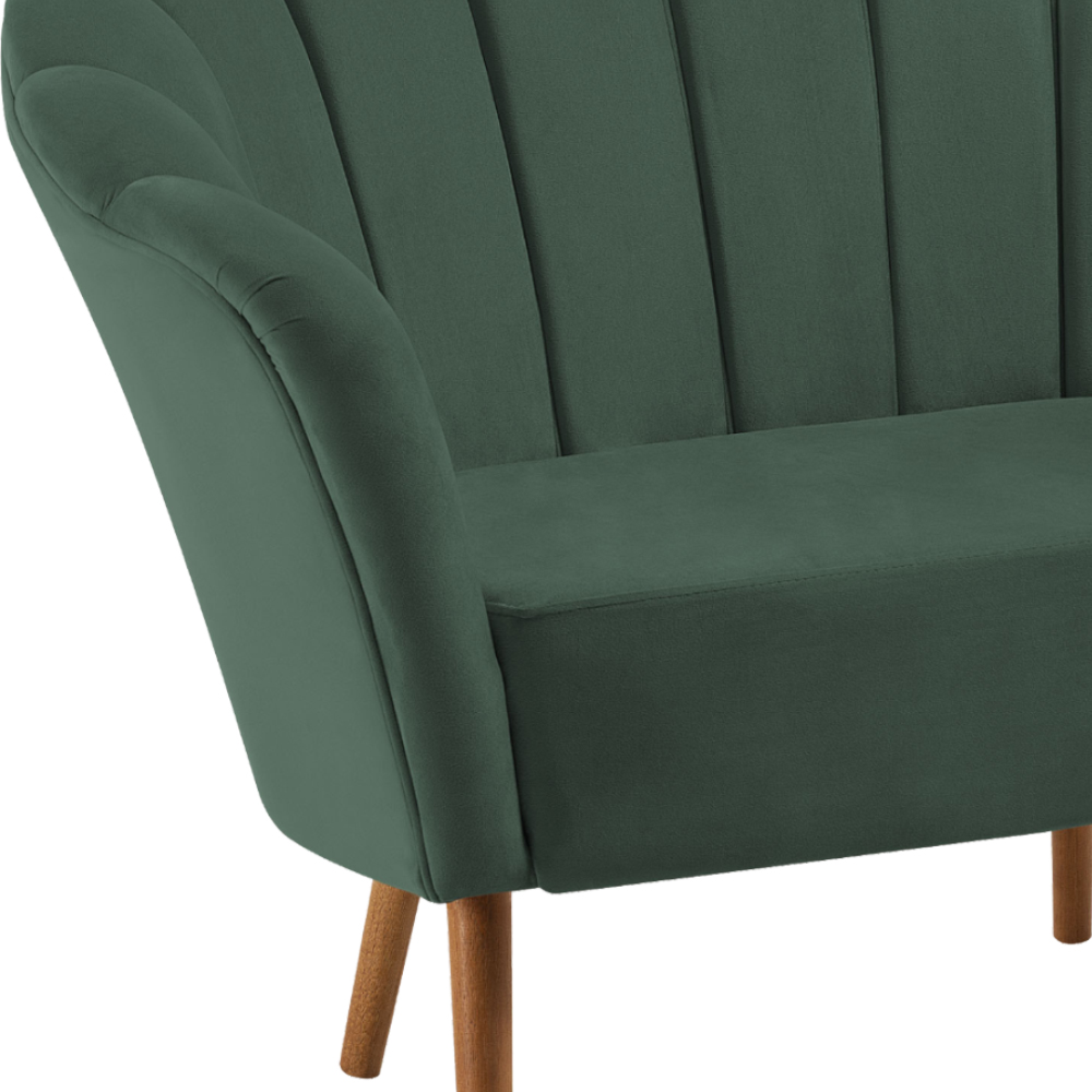 Kit Namoradeira e Poltrona Base Tauari 7049X7050 Veludo Verde Dmobiliario
