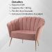 Kit Namoradeira e Poltrona Decorativa 7050X7049 Veludo Rosa Dmobiliario